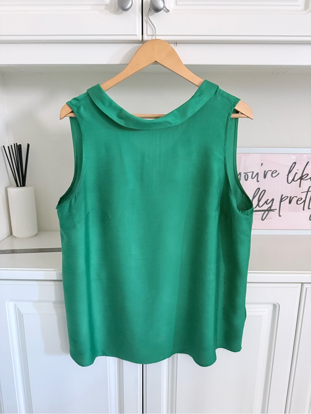 Boden Emerald Green Sleeveless Satin Blouse